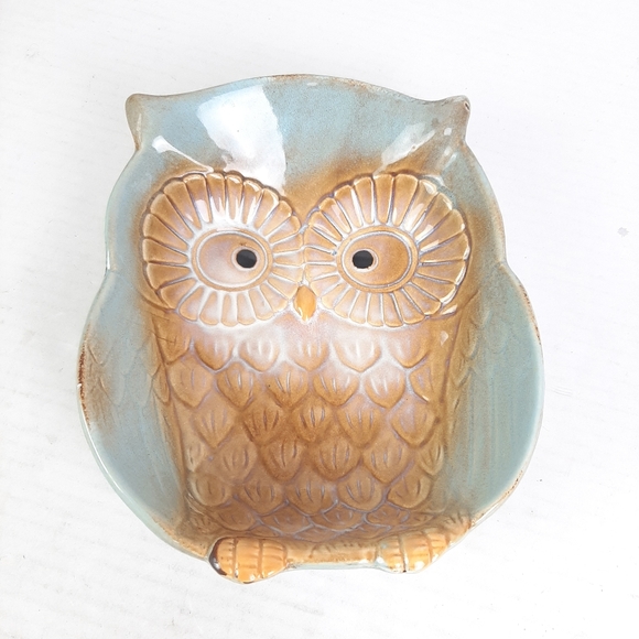 💝CeramicGlazed Owl Shaped Candy Trinket Dish - Picture 1 of 4